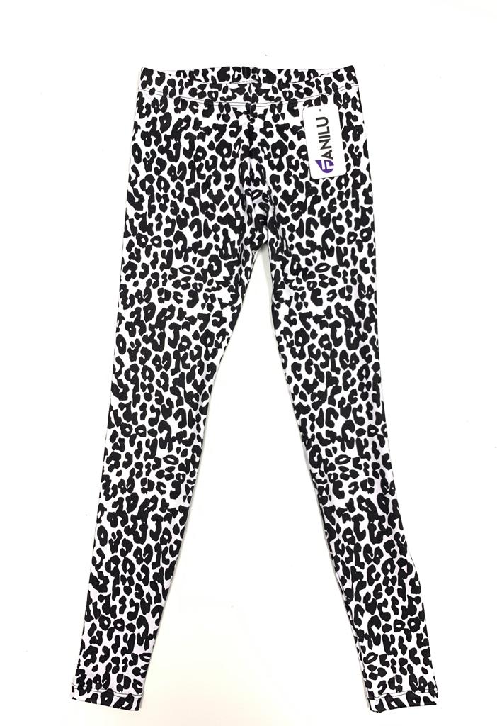 Fitness Leggings - Grey w/Black Cheetah Print Side Panels | eBay