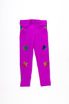 Stars Multicolor Purple Leggings - Fanilu 